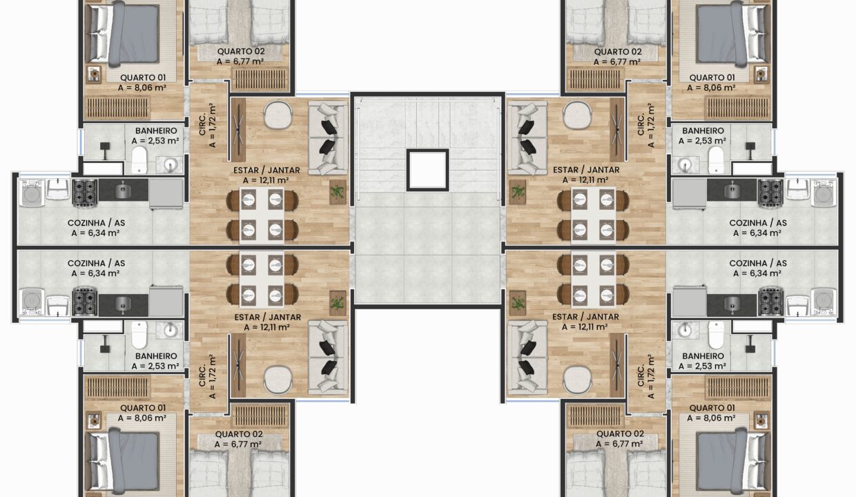 Planta Humanizada_Andar Tipo_Metragem (1)