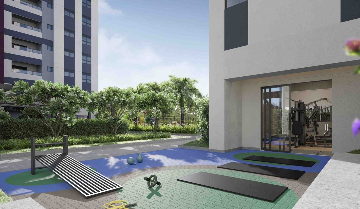 Perspectiva Artística - Espaço fitness externo-64ef86de4b20c46a1a255492