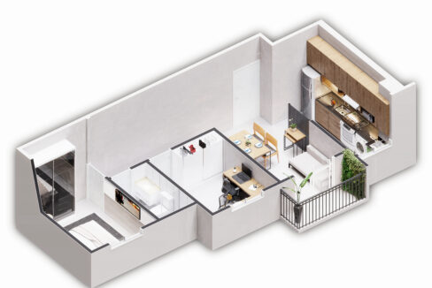 Isometria apto 46m²