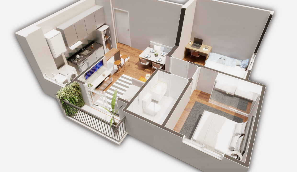 Isometria apto 47m²